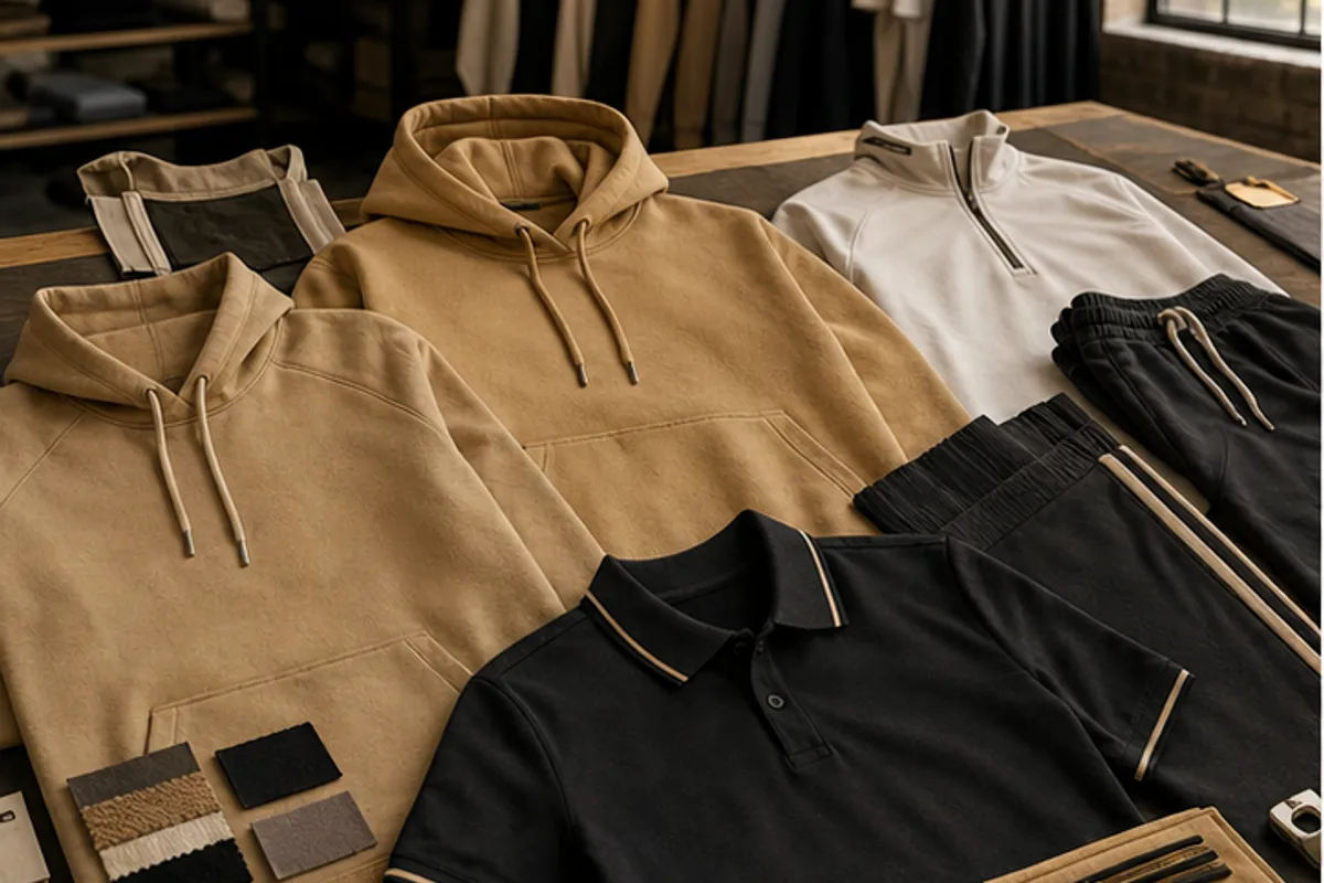 Custom hoodie and apparel product samples for manufacturing