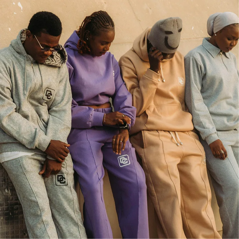 Interlock tech tracksuit with athletic fit and zipper details