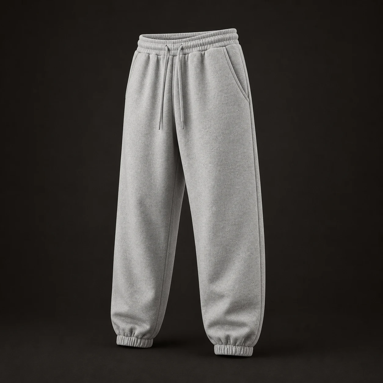 Blank heavyweight sweatpants shown at an angled view for custom manufacturing