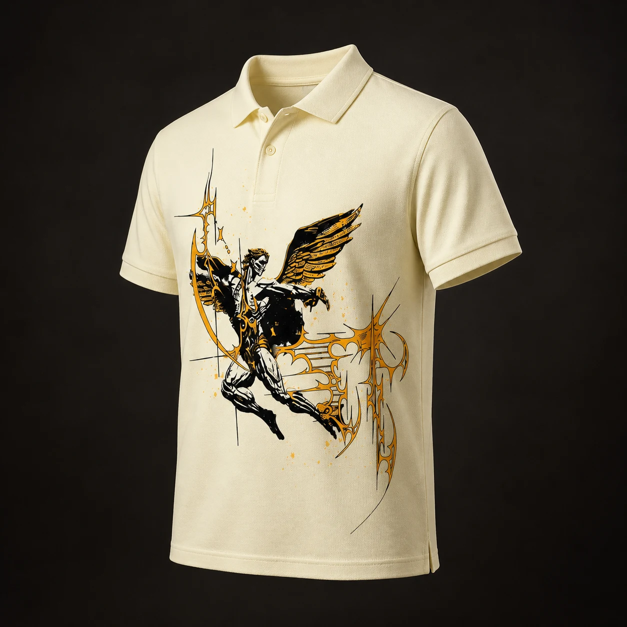 Black and white custom polo shirt manufacturing sample