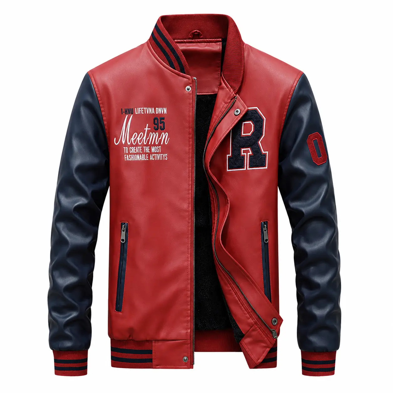 Red combo varsity jacket
