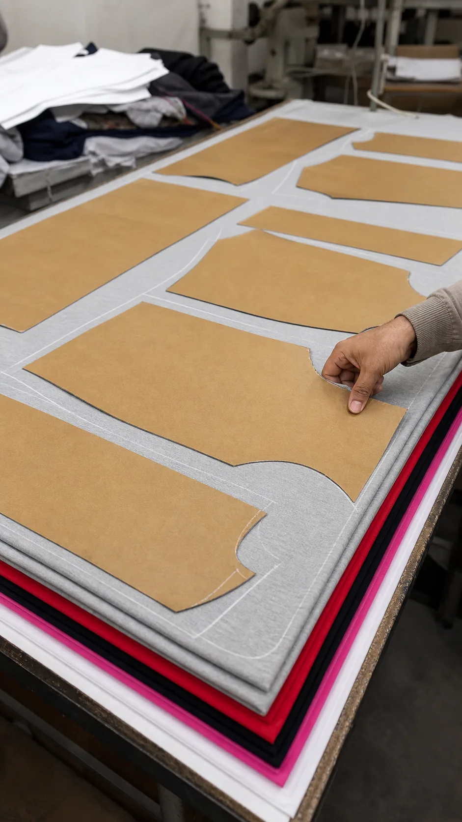 Garment patterns arranged for sample development