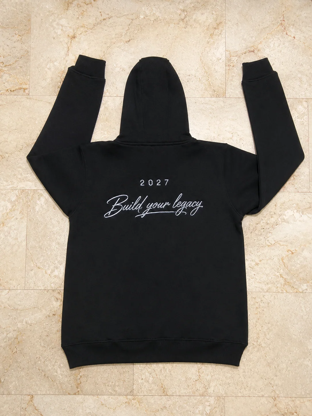 Back embroidery reading Build your legacy on the black Australia hoodie