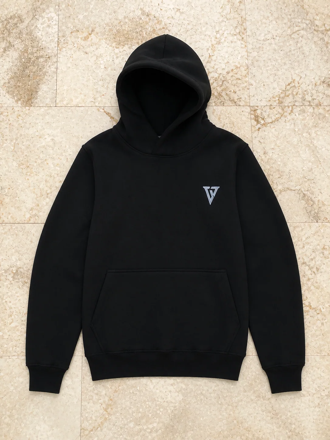 Front of the black embroidered Australia hoodie